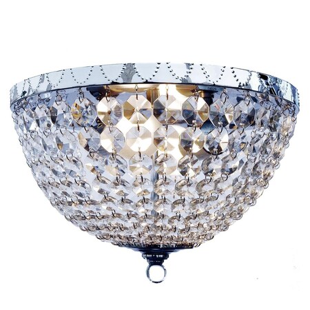 Brillantez Crystal Drop 2 Light Ceiling Flush Mountw/No 44, Chrome BR3345094